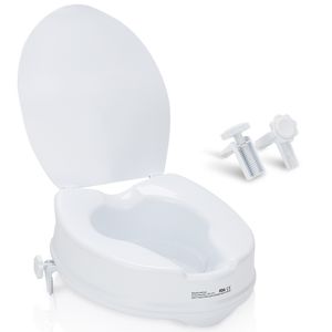 SWANEW Toilettensitzerhöhung WC-Sitze 10cm Toilettens bis 150kg für senioren mit Deckel Senioren