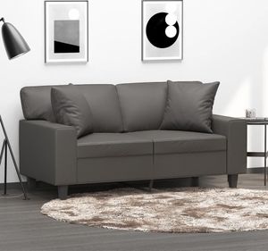 vidaXL Dekoračný vankúš 2 ks Sivý 40x40 cm Imitácia kože