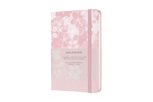 Moleskine Notizbuch - Sakura, Fester Stoffeinband, Pocket (9x14), Liniert, Rosa