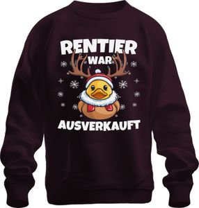 Reindeer Was Sold Out Duck Moose Funny - Christmas Xmas Christmas Uni sveter, bordová, XXL