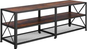 tectake Lowboard - 141 cm, Industrial dunkelbraun