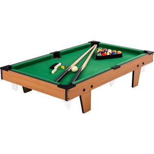 Mini Billardtisch + Zubehör, 92x52x19cm, helles Holzdekor, Pool Billiard