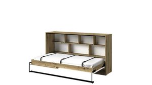 Minio, Bett im Kleiderschrank "Nantes" 90x200 cm, ohne Matratze, Artisan Eiche/Weiss Matt Farbe