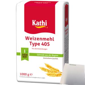 Kathi Weizenmehl Typ 405 mit Getreide aus der Region (1kg Packung) + usy Block