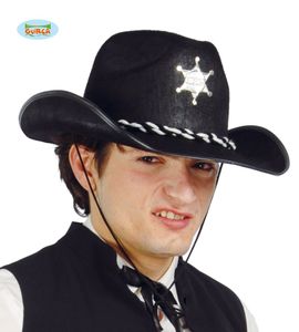 schwarzer Sheriff Cowboy Hut für Erwachsene
