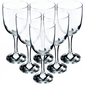 KADAX poháre na víno "Lampi", pohár na víno na dlhej stopke, poháre na červené a biele víno, 210 ml, 6 kusov