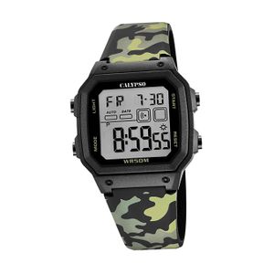 Calypso Herrenuhr Kunststoff schwarz grün Calypso Digital Armbanduhr D2UK5812/4