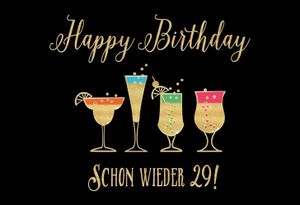 DeCoArt... SET 2 Glückwunschkarte Happy Birthday Schon wieder 29! BlackChili by Greyson & Rhys
