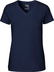 Neutral O81005 | Damen V-neck T-Shirt - Farbe: Navy - Größe: XXL