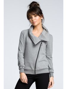 BeWear Sweatshirt mit Reißverschluss für Frauen Bunlemphius B071 grau S