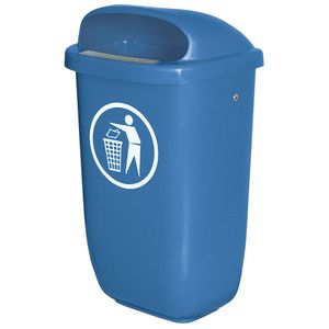 Abfallbehälter für den Außenbereich, 50 Liter, nach DIN 30713, Farbe: blau