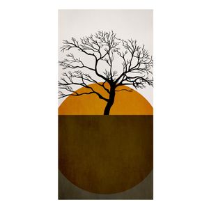 Leinwandbild - Sonne mit Baum - Hochformat 2:1, Größe HxB:120cm x 60cm - Canvas