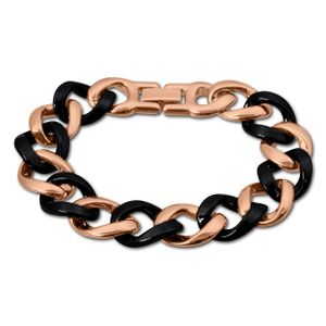 Amello Edelstahl Armband Panzer Damen Schmuck rosegold schwarz ESAX20S8