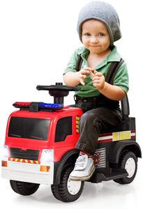 COSTWAY 6V dětské hasičské auto, elektrické auto, dětské auto, elektrické vozidlo, dětské vozidlo se sirénou, modrým světlem, klaksonem a hudbou, vhodné pro děti od 3 do 8 let