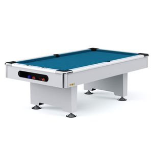 Automaten Hoffmann Billardtisch "Club Pro III" Dekor Weiß, Simonis 860, Blue-Green, 9 ft (Spielfeld 254x127 cm)