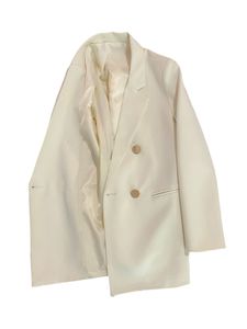 Damen Trenchcoats Zweireiher Blazer Casual Business Herbst Jacke Revers Outwear Reisweiß (hochwertiger Stoff),Größe XXL