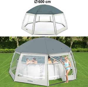 Bestway 58612, Kupolový bazén, Nadzemný bazén, Kolo, Šedá, Priehľadná, Biela, PVC, Polyester, 2 dvere/dverí