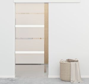 vidaXL Drzwi przesuwne z funkcją cichego domykania ESG ze szkła i aluminium 76x205 cm