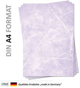 Gastronomie Papier (Violett-Eis-Marmor, DIN A4, 100 Blatt, MPA-5152b) für Speisekarten. Marmoriertes Papier, Marmorpapier rot zweiseitig bedruckt, für alle Drucker/Kopierer geeignet