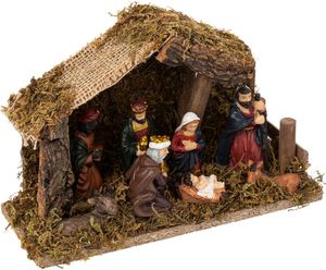 Weihnachtskrippe mit LED-Beleuchtung, 20 x 15 cm