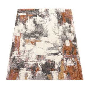 Hochflor Teppich Wohnzimmer Esszimmer Shaggy Vintage Abstraktes Muster Grösse 80x150 cm
