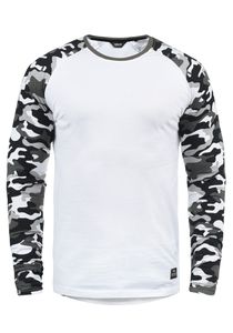 SOLID SDCajus Herren Longsleeve Langarmshirt Shirt mit Camouflage-Muster und Rundhalsausschnitt