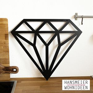 Hansmeier | Wanddeko aus Metall | 42 x 48 cm | Diamant | Deko Industrial