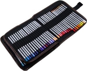 Leinwand Stifterolle für 72 Buntstifte Federmäppchen Bleistiftbeutel, Moliker Schlamperbox Faulenzer Box Federtasche Pencil Case