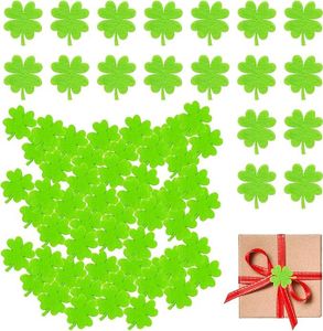 100 Stück Kleeblatt Aus Filz Deko Glücksbringer Kleeblätter Geschenk Deko Filz Vierblättriges Kleeblatt Für St. Patrick Day Einladung, Diy & Handwerk Geschenk Dekoration (3.1-3.5cm)