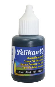 Pelikan 351353 Stempelfarbe mit Öl Behälter aus Kunststoff mit Pinsel 30 ml Schwarz  4012700351357