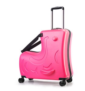 360Home Trolley Kinderkoffer Handgepäck für Kinder Sitzkoffer Reisekoffer mehrere farben pink 58cm