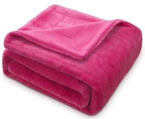 Decke pink 1,8 kg Kuscheldecke 150x200 Tagesdecke schwere Qualität kuschelig Mia Überbett Überwurf Kinderzimmer