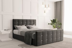 Skriňová posteľ s podnožou a matracom 120 cm x 200 cm, spálňová posteľ ROMA tmavo sivá