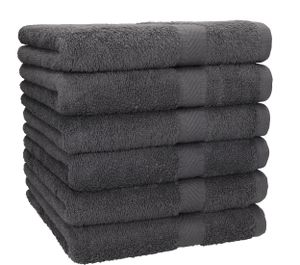 Betz 6 Stück Handtücher PALERMO 100% Baumwolle Handtuch-Set  verschiedene Farben Farbe - anthrazit