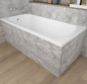BADLAND Badewanne Rechteck Classic 150x70 mit Ablaufgarnitur, Füßen und Wannenträger GRATIS