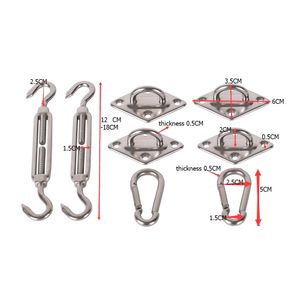 8-Teilig Befestigungsset Sonnensegel Zubehör Montage Befestigungs-Set Balkon