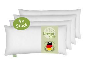 4er Set Eco Microfaser Kopfkissen | 40 x 80 cm | DREAMSTAR Eco | Allergiker geeignet