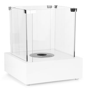 Moritz Ethanol Kamin Tischkamin I 35 x 30 x 30 cm weiß I Tischfeuer eckig I 0,8 Liter Brenner I Bioethanol Kamin IEthanol Kaminofen Indoor Outdoor I Innen Außen I Bioethanol Brenner I Brennertopf