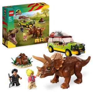 LEGO 76959 Jurassic Park Triceratops-Forschung, Dinosaurier Spielzeug mit Figur und Auto zum Sammeln zum 30. Jubiläum