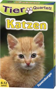 Ravensburger 20421 - Zvieracie kvarteto mačiek, klasické pre 3-6 hráčov od 4 do 12 rokov, 32 plemien mačiek
