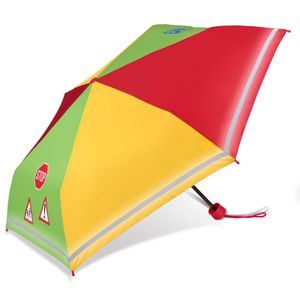 Kinder Regenschirm mit Reflektionsstreifen extra leicht stabil reflektierend