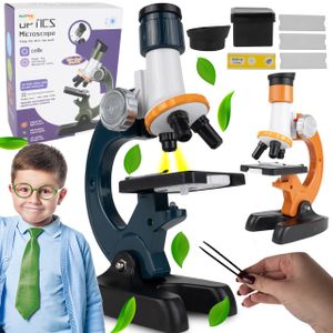 MalPlay Mikroskop für Kinder mit Zubehör, Wissenschaftlicher Bausatz, Vergrößerung bis zu 1200x, Spielzeug für Schulkinder