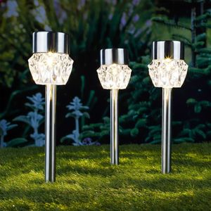 HI Solárne LED osvetlenie záhradných chodníkov 3 ks. Crystal