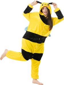 Katara 1744 -  Biene schwarz-gelb L (165-175cm), Jumpsuit, Onesie, Karneval, Overall, Party, Karnevals-Kostüm, Verkleidung zum Fasching, Schlafanzug, Hausanzug, Jogginganzug, Cosplay, Tierkostüm für Erwachsene