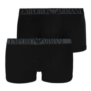 2er Pack EMPORIO ARMANI Herren Boxershorts Boxer Unterhosen Trunk Stretch Baumwolle, Farbe:Schwarz, Größe:XL, Artikel:-17020 black / black