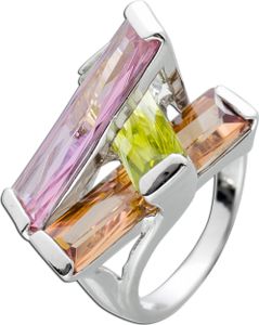 Zirkoniaring Silber 925 pink grün orange Zirkonia Steine 17