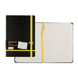 IdenaDIN A5 Notizbuch kariert 192 Seiten, 80 g/m² holzfreies Papier Notizheft Tagebuch mit Lesezeichen