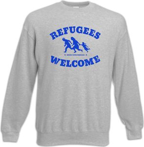 Urban Backwoods Refugees Welcome II, Sweatshirt, Farbe: Hellgrau, Größe: L Urban Backwoods Refugees Welcome II, Sweatshirt, Farbe: Hellgrau, Größe: L