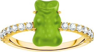 Thomas Sabo TR2459-414-6-54 Goldener Ring mit grünem Goldbären Damen