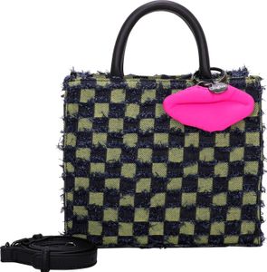 BUFFALO Handtasche Umhängetasche Fancy Squares Big Boxy Collection Shopper Yellow gelb dunkelblau